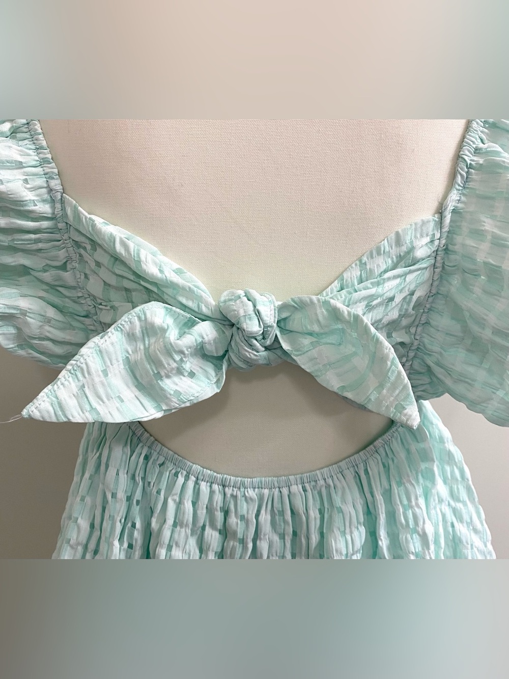 Day+Moon Womens M Mint Green Ruffle Dress Boho Summer Coastal Preppy Cottagecore - Picture 6 of 15